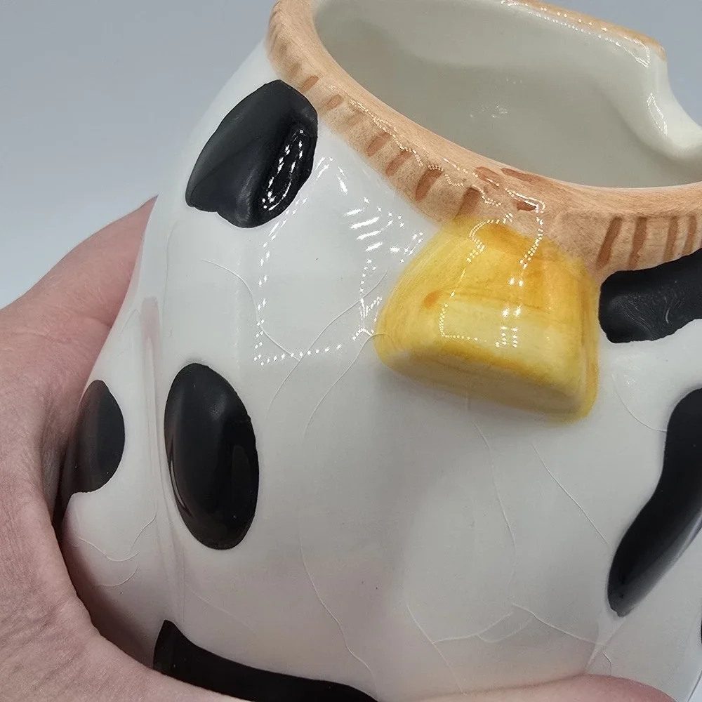 Vintage Ceramic Cow Sugar bowl By Houston Harvest Country Kitchen